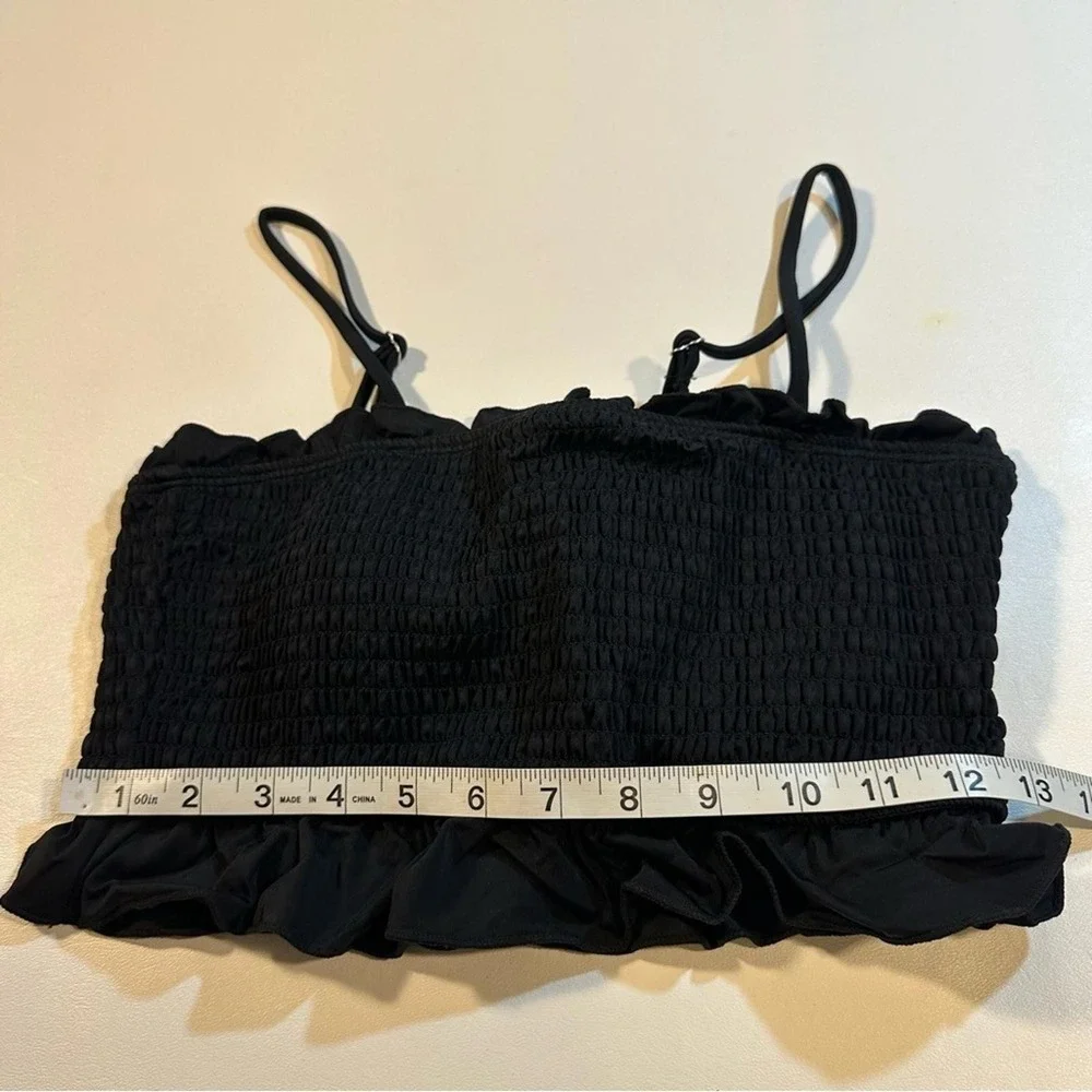 NWT Sporlike Size M Black Bandeau Top W‎ Palm Tree Print Bottom Bikini